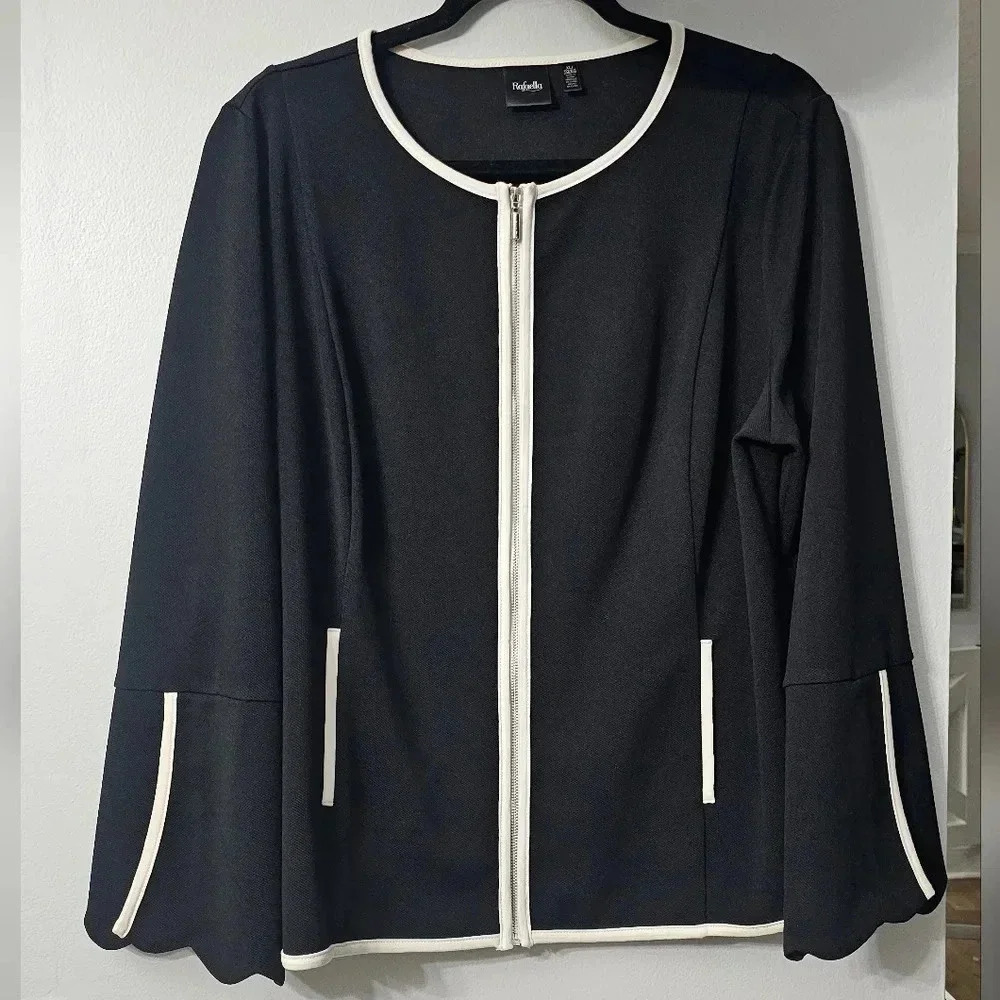 RAFAELLA Bell Sleeve Zip-Up Jacket Size XL - Picture 2 of 5